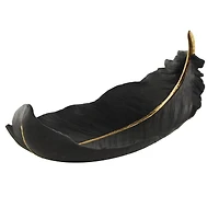 CosmoLiving by Cosmopolitan 13" Black Feather Decorative Bowl