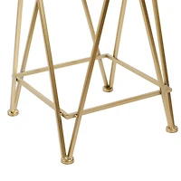 Gold Metal Contemporary Accent Table Set