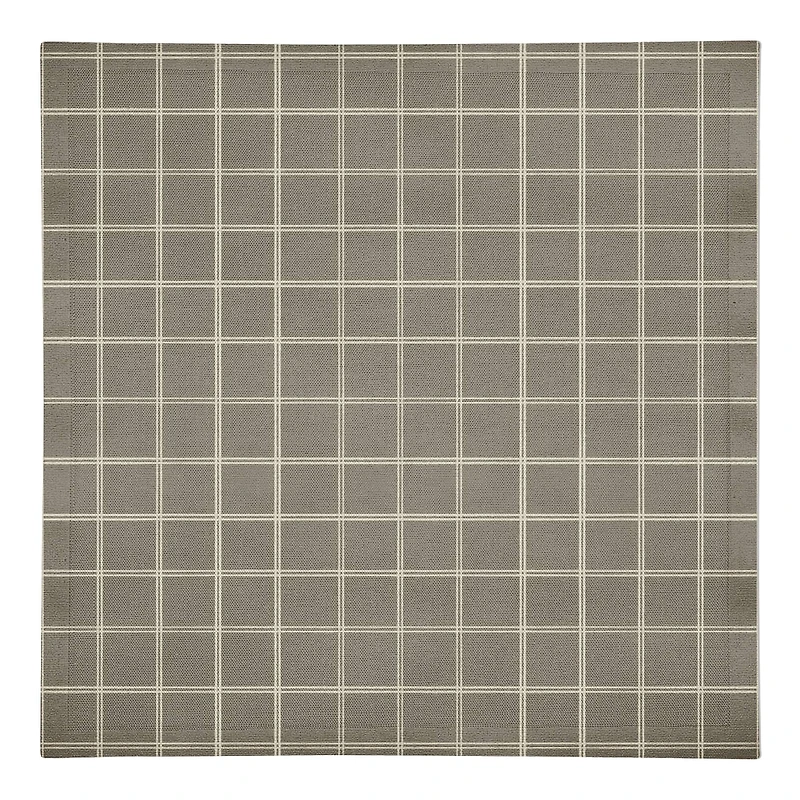 Taupe & White Check Cotton Twill Napkin