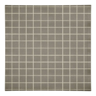 Taupe & White Check Cotton Twill Napkin