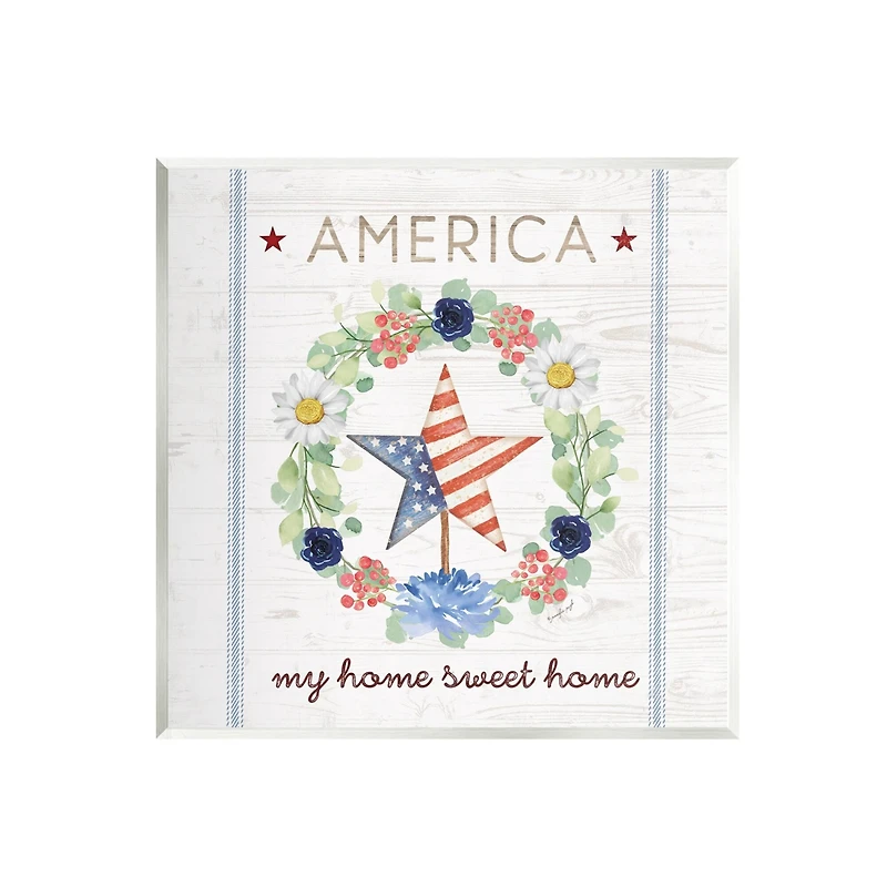 Stupell Industries America My Sweet Home Daisy Wreath Wall Plaque Art