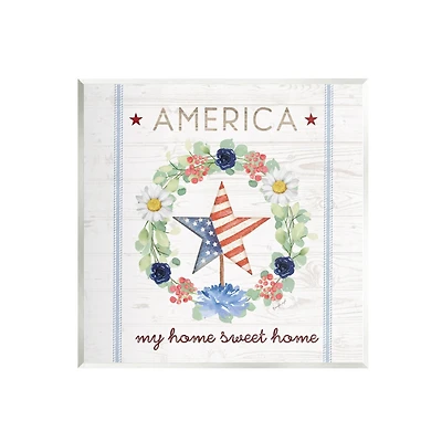 Stupell Industries America My Sweet Home Daisy Wreath Wall Plaque Art
