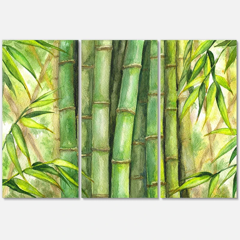 Designart - Bright Green Bamboo Stems