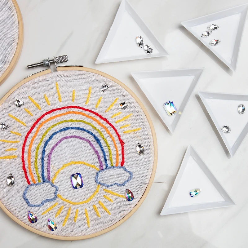 14mm Crystal AB Emerald Cut Sew-On Austrian Crystals by Bead Landing™, 2ct.