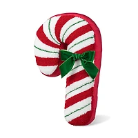 Glitzhome® 15.75" Hooked Christmas Candy Cane Pillow