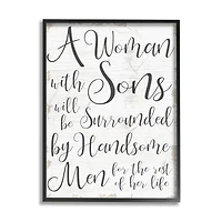 Stupell Industries Handsome Sons Home Family Inspirational Word Textured Design Framed Wall Art