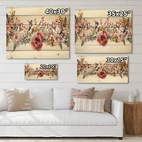 Designart - Pink Roses and Wildflower