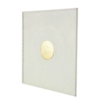 40" White & Gold Metal Geometric Wall Decor with Wavy Pattern