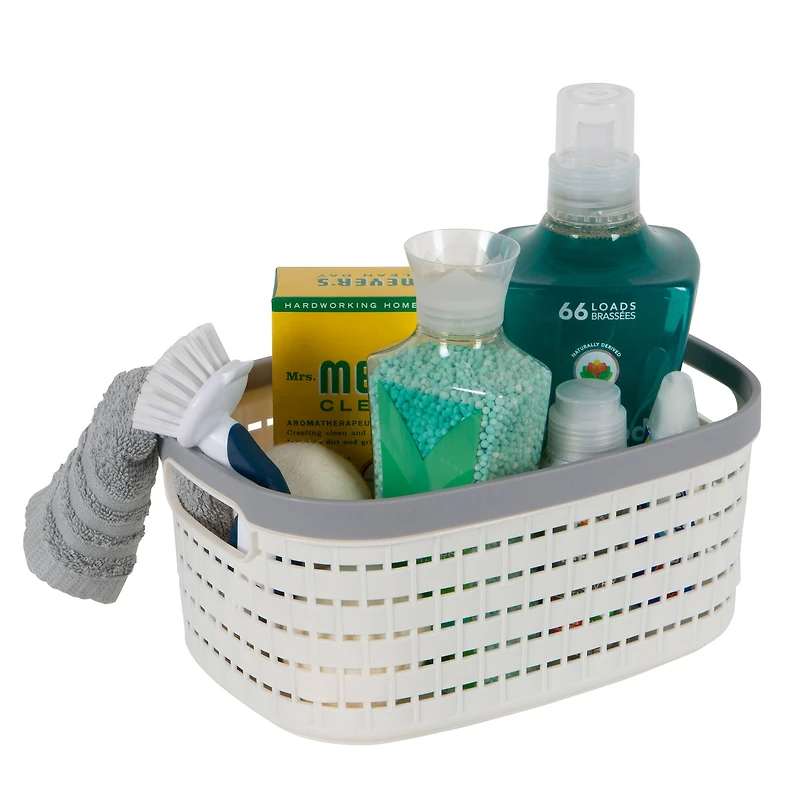 Simplify Medium White Basket Storage Tote, 2ct.