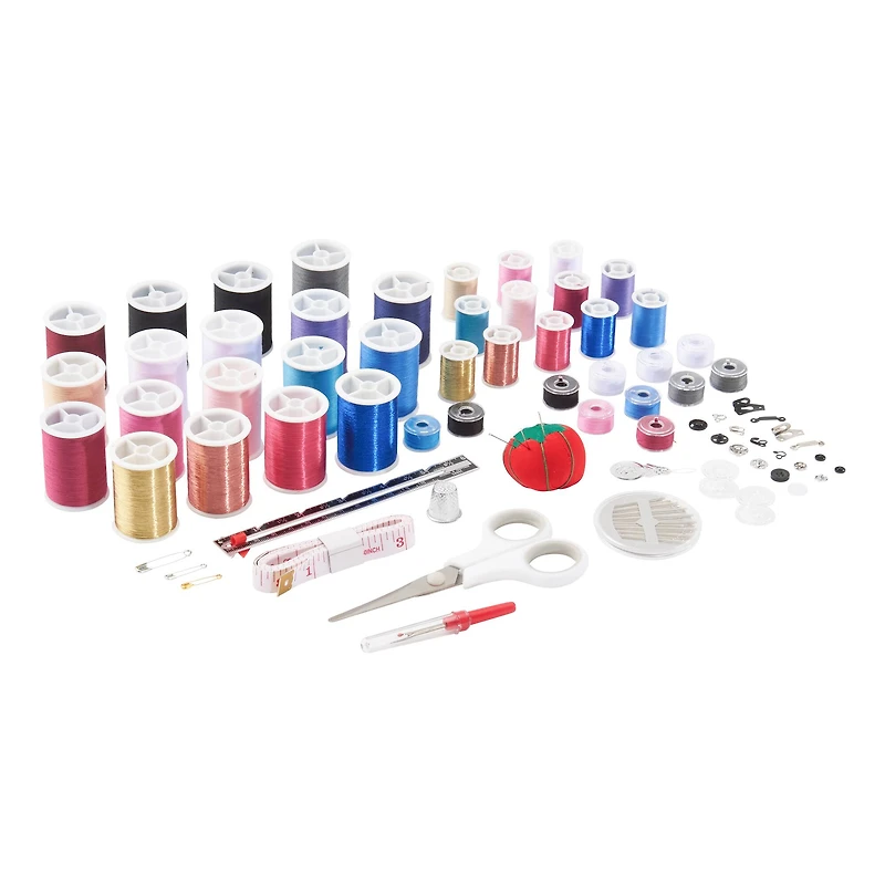 SINGER® Sew-It-Goes 255 Piece Sewing Kit & Craft Organizer Sewing Storage Case with Metallic Embroidery Thread