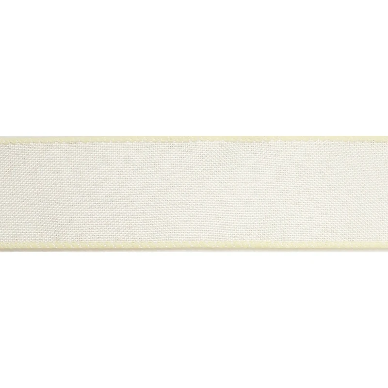1.5" x 30ft. Ivory Faux Linen Wired Ribbon by Celebrate It™