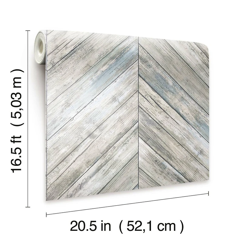 RoomMates Herringbone Wood Boards Peel & Stick Wallpaper