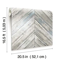 RoomMates Herringbone Wood Boards Peel & Stick Wallpaper