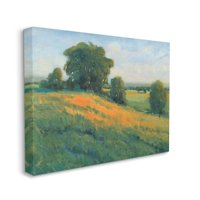 Stupell Industries Green Rolling Hills Blue Poppy Fields Landscapes Canvas Wall Art