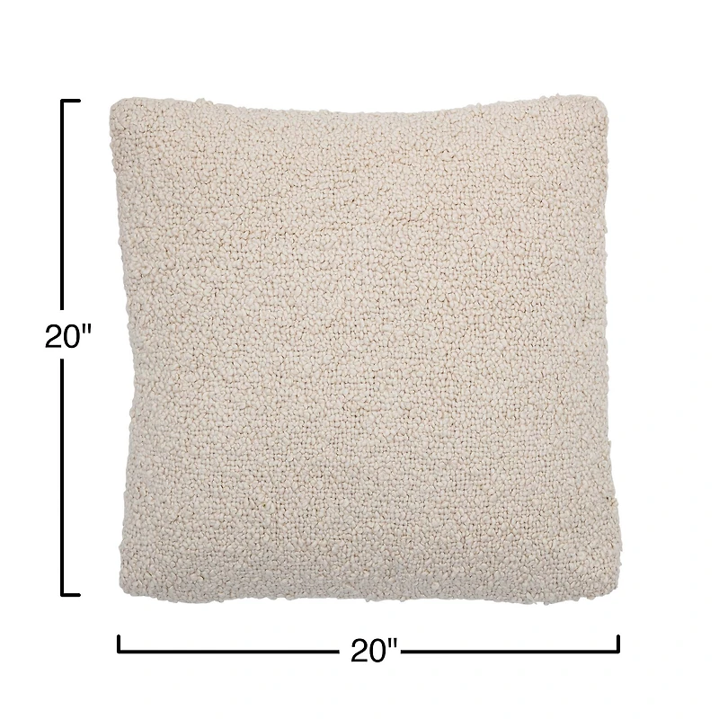 Hello Honey® Cream Woven Cotton Bouclé Pillow