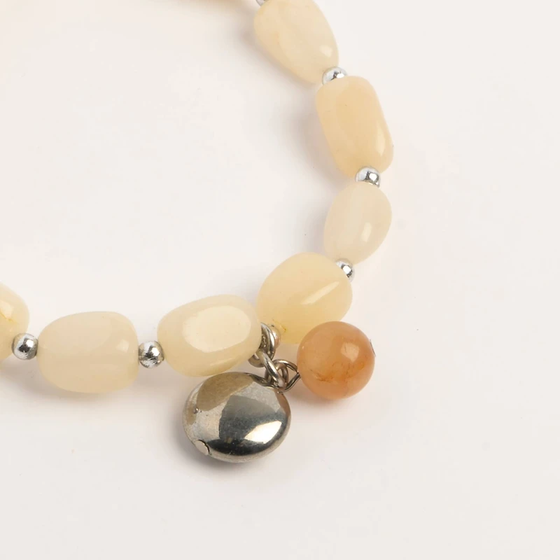 John Bead Honey Jade Happiness Gemstone Charm Bracelet