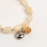 John Bead Honey Jade Happiness Gemstone Charm Bracelet