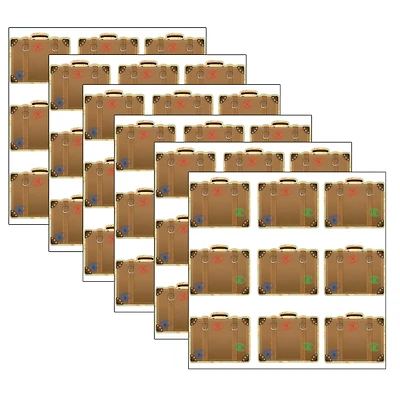 Teacher Created Resources Mini Travel the Map Luggage Accents, 6 Packs of 36