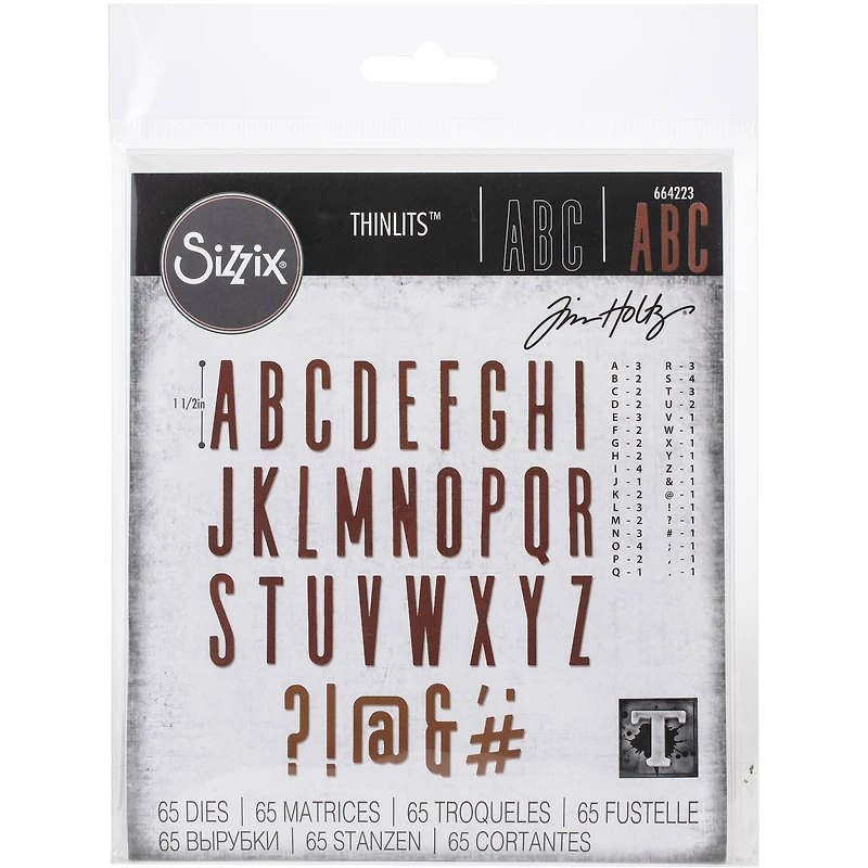 Sizzix® Thinlits® Classic Upper Alphanumeric Die Set By Tim Holtz®