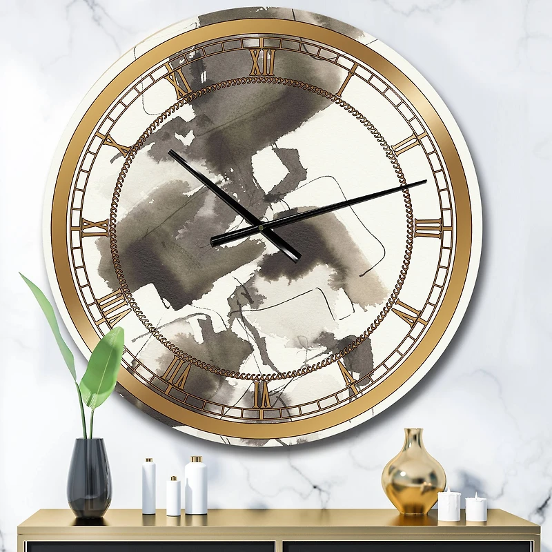 Designart 'Geometric Glam Square I Glam Wall Clock