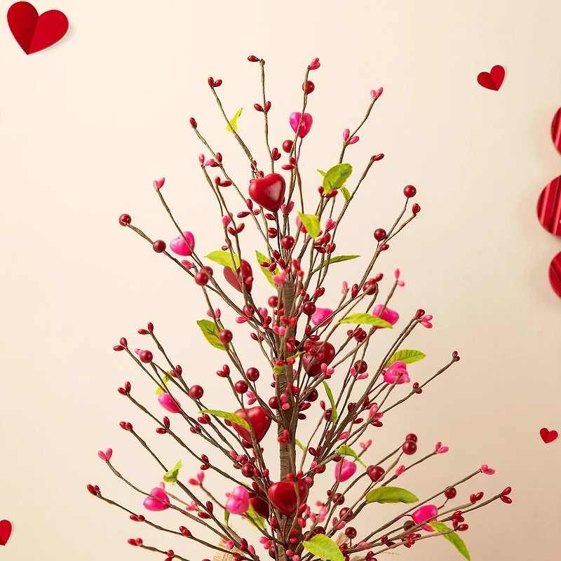 Glitzhome® 20" Valentine's Berry Heart Table Tree