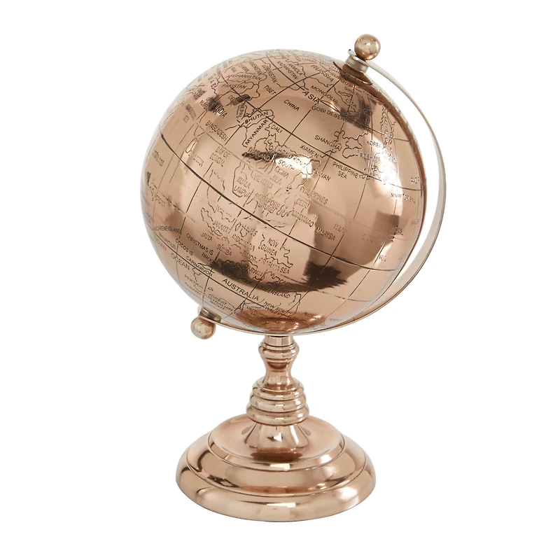 The Novogratz 11" Rose Gold Aluminum Traditional Globe