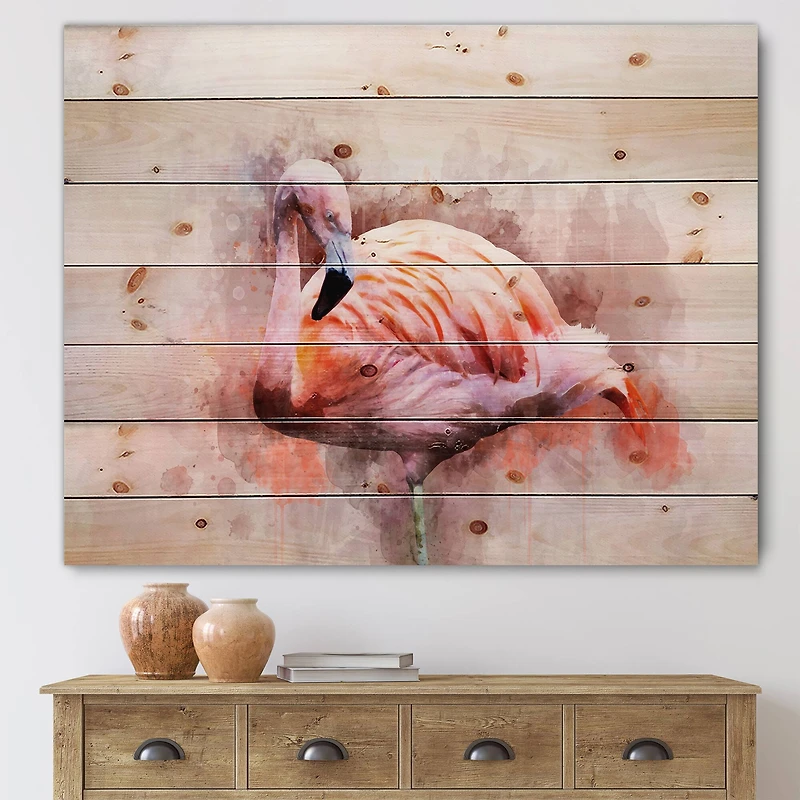 Designart - Portrait of Pink Flamingo III