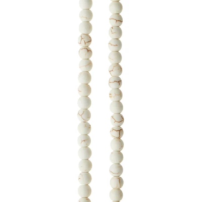 White Crackle Dyed Howlite Round Beads, 6mm by Bead Landing™
