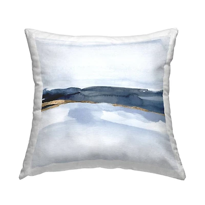 Stupell Industries Delicate Abstract Blue Landscape Scene Throw Pillow, 18" x 18"