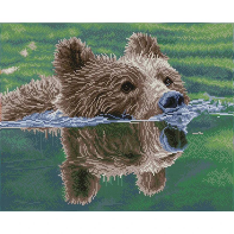 Diamond Dotz® Intermediate Grizzly Swim Diamond Art Painting Kit