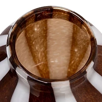 Hello Honey® 9" Brown & White Striped Glass Vase