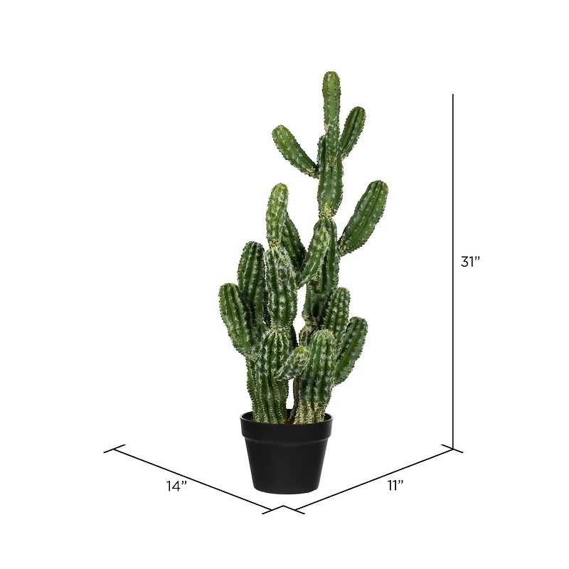 31" Artificial Green Potted Cactus