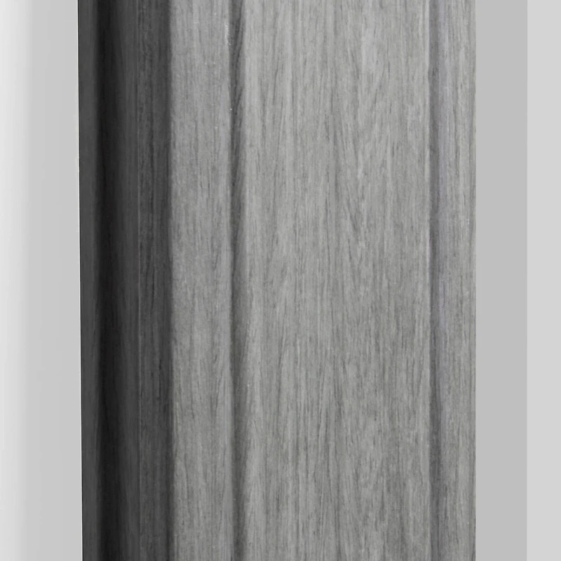 Head West Gray Wood Grain Texture Beveled Edge Bathroom Vanity Mirror