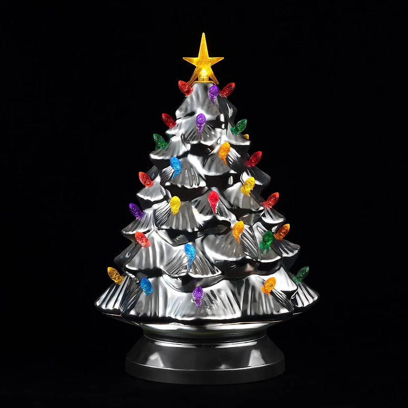 Mr. Christmas 14" Silver Shatterproof Nostalgic Tree