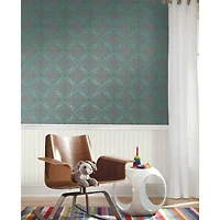 Rommates Gray Botanical Trellis Acoustical Peel & Stick Tiles