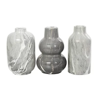 Gray Marble Inspired Ceramic Vase Set