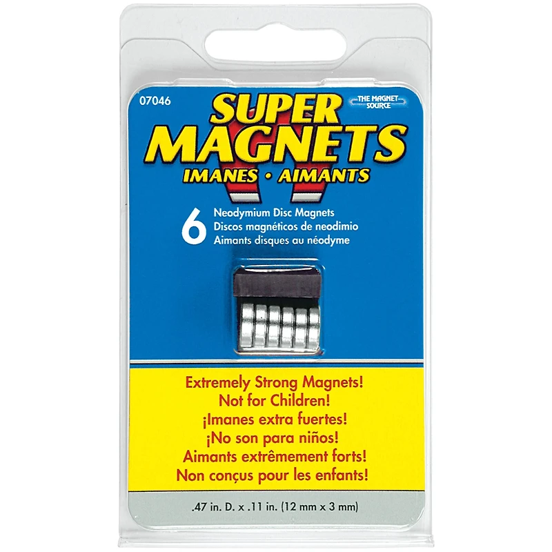 The Magnet Source Super Neodymium Disc Magnets, 6ct.