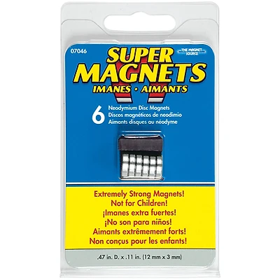 The Magnet Source Super Neodymium Disc Magnets, 6ct.