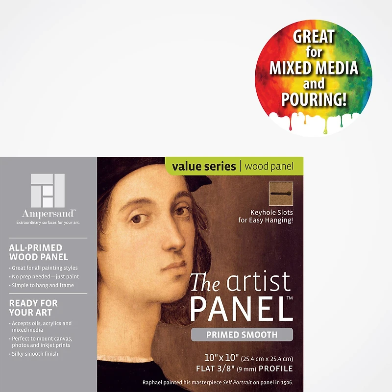 Ampersand™ Artist Smooth Uncradled 3/8" Wood Panel