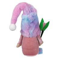 15" Purple & Blue Gnome Boy with Tulips Spring Figurine