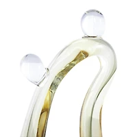 15" Orange Ombre Abstract Curved Glass Sculpture