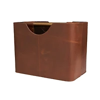 16" Brown Leather Magazine Holder