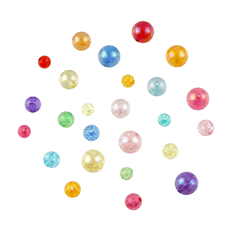 1/2lb. Crackle Mix Round Beads by Creatology™