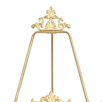 Gold Metal Ornate Arabesque Scroll Tabletop Easel Set