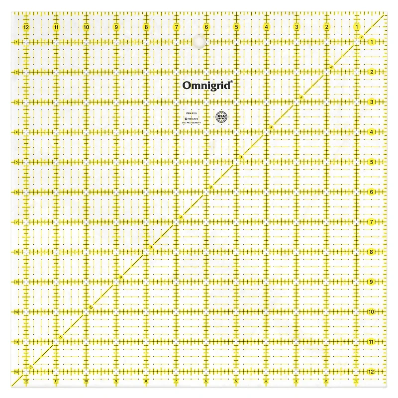 Omnigrid® 12.5" x 12.5" Square Quilting & Sewing Ruler