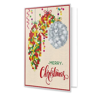 Diamond Dotz® Merry Christmas Baubles Trad Diamond Painting Greeting Card Kit