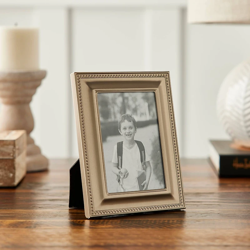 Simply Essentials™ Brushed Silver Beaded Frame by Studio Décor