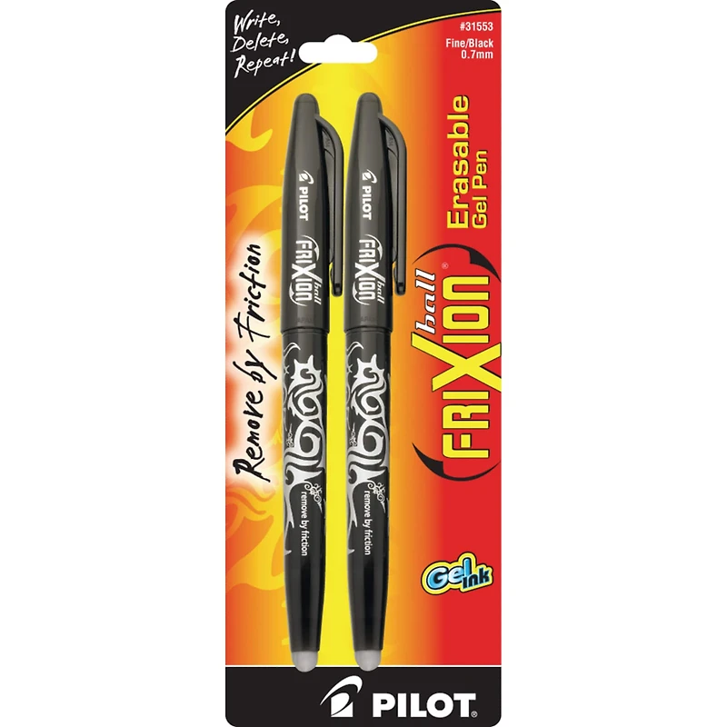Pilot® FriXion Ball® 0.7mm Black Erasable Gel Ink Pens 2 Set