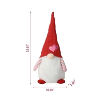 Glitzhome® 25.5" Valentine's Standing Fabric Gnome Décor