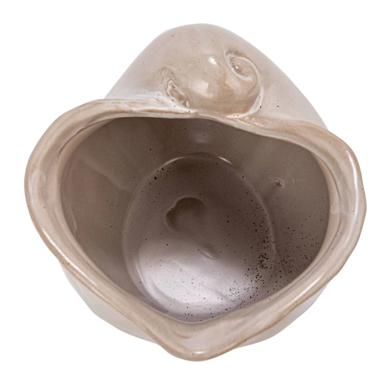 Hello Honey® 5" White Stoneware Shell Planter